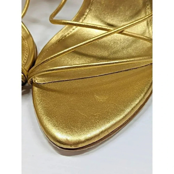 Cult Gaia Women's Soleil Lace Up High Heel Sandals Gold Size 38.5 EU (MSRP $388) - Picture 5 of 12